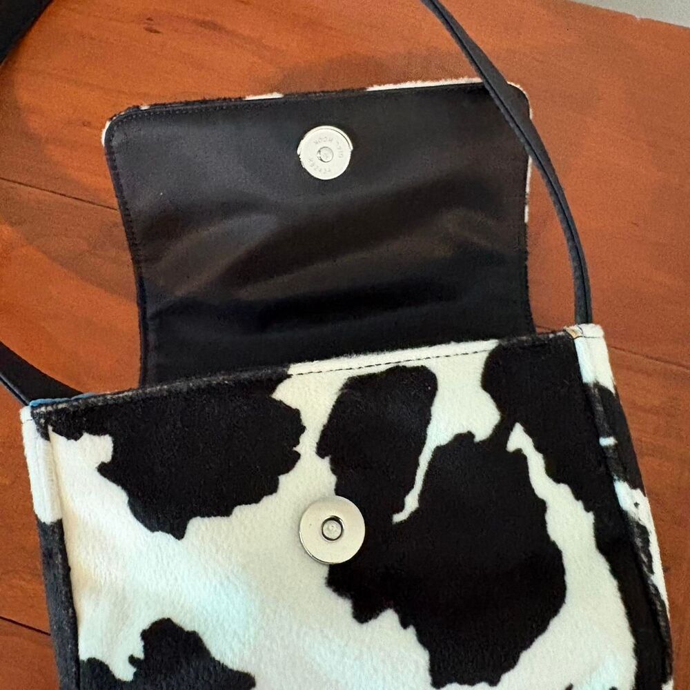 Cow Print Shoulder Bag Y2K Mini Purse Furry Nine West - Picture 4 of 8